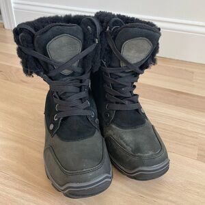 Pajar Canada Abbie Sheepskin Fur Leather Boot Black size 9-9.5 *see description!